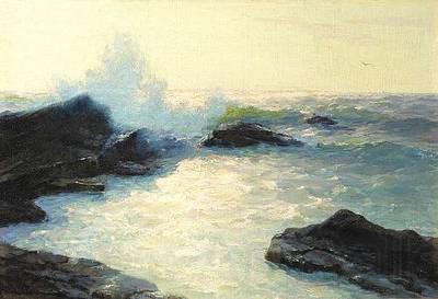 Lionel Walden Crashing Sea, oil painting by Lionel Walden, France oil painting art